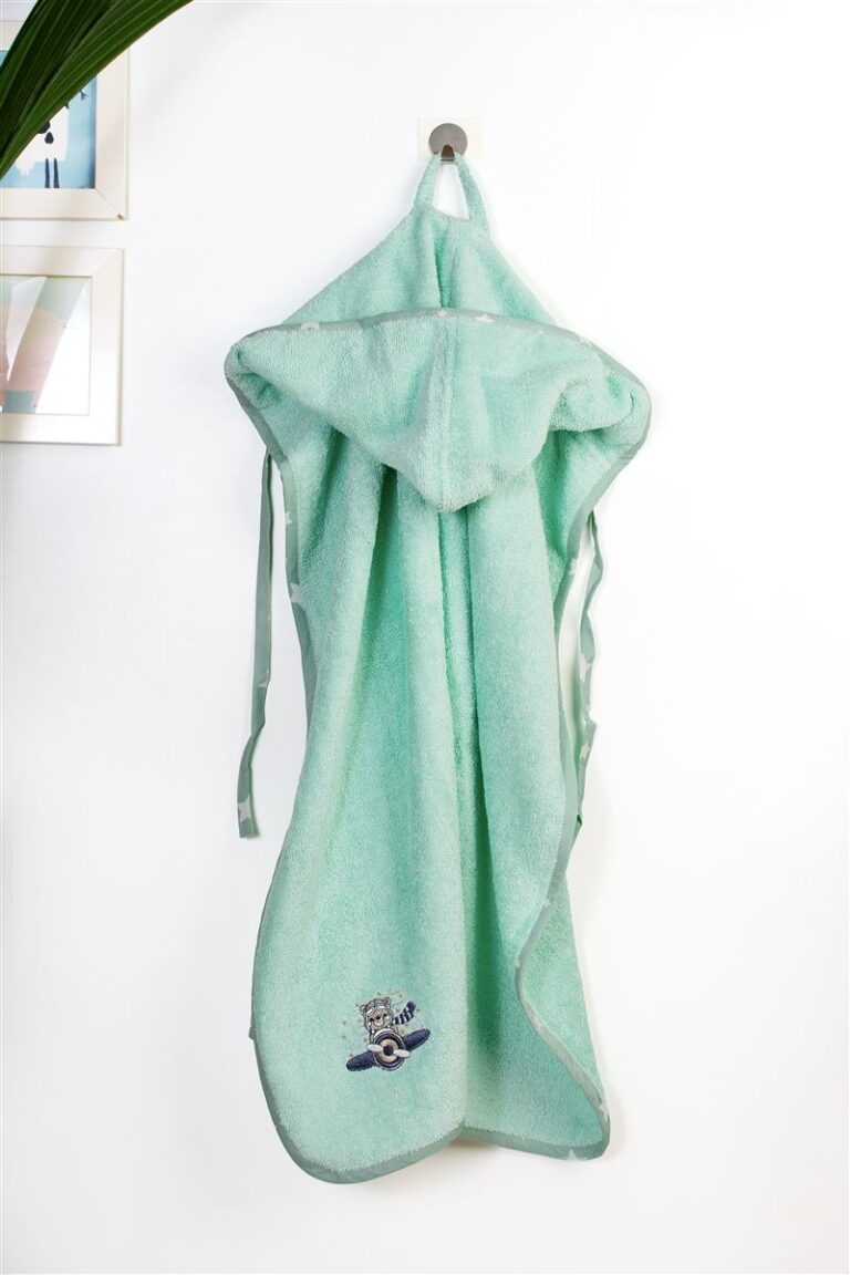 Κάπα Με Κέντημα bebe Aviator 186 75X85 Mint 100% Cotton