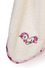 Κάπα Με Κέντημα bebe Unicorn 189 75X85 Ecru-Pink 100% Cotton - Image 2