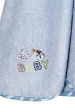 Κάπα Με Κέντημα bebe Stork 191 75X85 Sky Blue 100% Cotton - Image 2