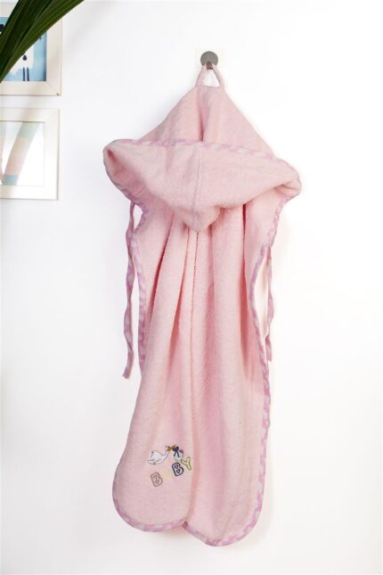 Κάπα Με Κέντημα bebe Stork 192 75X85 Pink 100% Cotton