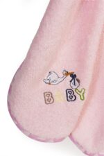 Κάπα Με Κέντημα bebe Stork 192 75X85 Pink 100% Cotton - Image 2