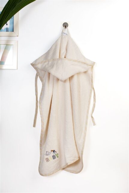 Κάπα Με Κέντημα bebe Stork 194 75X85 Ecru-Yellow 100% Cotton