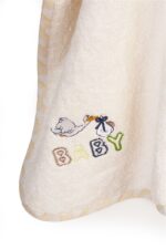 Κάπα Με Κέντημα bebe Stork 194 75X85 Ecru-Yellow 100% Cotton - Image 2