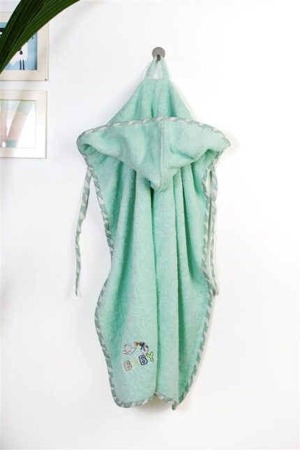 Κάπα Με Κέντημα bebe Stork 195 75X85 Mint 100% Cotton