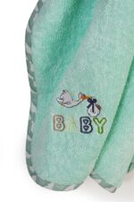 Κάπα Με Κέντημα bebe Stork 195 75X85 Mint 100% Cotton - Image 2
