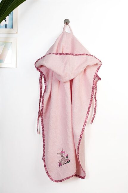 Κάπα Με Κέντημα bebe Deer 196 75X85 Pink 100% Cotton