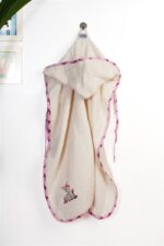 Κάπα Με Κέντημα bebe Deer 198 75X85 Ecru-Pink 100% Cotton