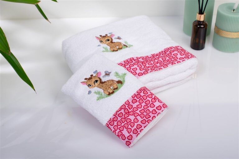 Πετσέτα Με Κέντημα Σετ 2 τεμ bebe Giraffe 172 30X50