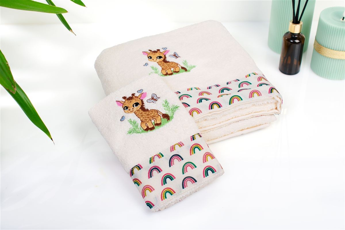 Πετσέτα Με Κέντημα Σετ 2 τεμ bebe Giraffe 173 30X50 Πετσέτα Με Κέντημα Σετ 2 τεμ bebe Giraffe 173 30X50