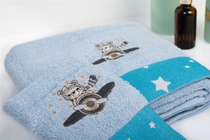 70X140 Sky Blue 100% Cotton