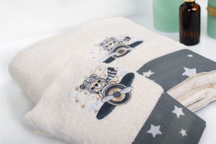 70X140 Ecru-Grey 100% Cotton