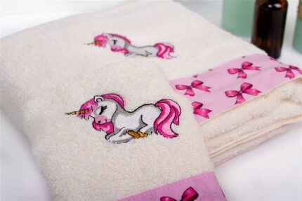 70X140 Ecru-Pink 100% Cotton