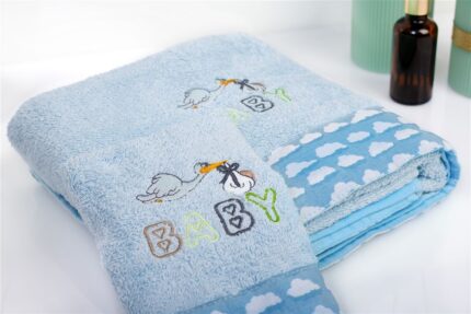 70X140 Sky Blue 100% Cotton