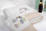 70X140 White-Yellow 100% Cotton
