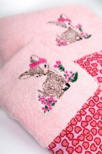 Πετσέτα Με Κέντημα Σετ 2 τεμ bebe Deer 196 30X50,70X140 Pink 100% Cotton - Image 3