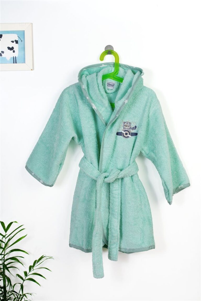 Μπουρνούζι Με Κέντημα kids Aviator 186 Size: 04 Mint 100% Cotton