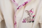 Μπουρνούζι Με Κέντημα kids Deer 198 Size: 04 Ecru-Pink 100% Cotton - Image 2