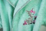 Μπουρνούζι Με Κέντημα kids Deer 199 Size: 04 Mint 100% Cotton - Image 2