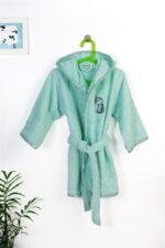 Μπουρνούζι Με Κέντημα kids Dinosaur 182 Size: 02 Mint 100% Cotton