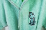 Μπουρνούζι Με Κέντημα kids Dinosaur 182 Size: 02 Mint 100% Cotton - Image 2