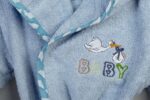 Μπουρνούζι Με Κέντημα kids Stork 191 Size: 04 Sky Blue 100% Cotton - Image 2