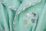 Μπουρνούζι Με Κέντημα kids Stork 195 Size: 02 Mint 100% Cotton - Image 2