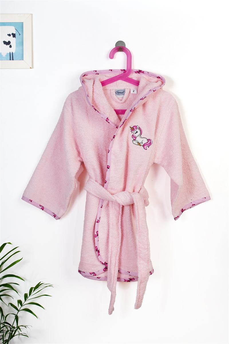 Μπουρνούζι Με Κέντημα kids Unicorn 187 Size: 02 Pink 100% Cotton Μπουρνούζι Με Κέντημα kids Unicorn 187 Size: 02 Pink 100% Cotton