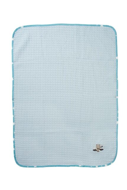 Κουβέρτα Πικέ Με Κέντημα bebe Aviator 183 80X110 Sky Blue 100% Cotton