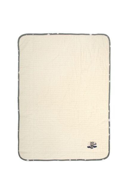 Κουβέρτα Πικέ Με Κέντημα bebe Aviator 185 80X110 Ecru-Grey 100% Cotton