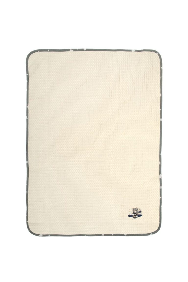 Κουβέρτα Πικέ Με Κέντημα bebe Aviator 185 80X110 Ecru-Grey 100% Cotton