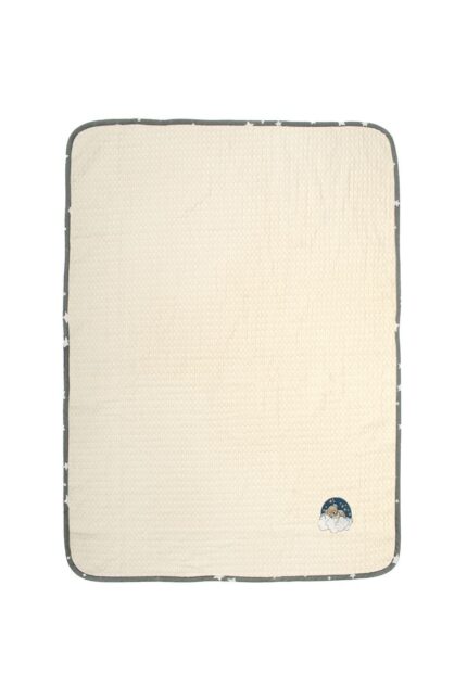 Κουβέρτα Πικέ Με Κέντημα bebe Cloudy Bear 177 80X110 Ecru-Grey 100% Cotton