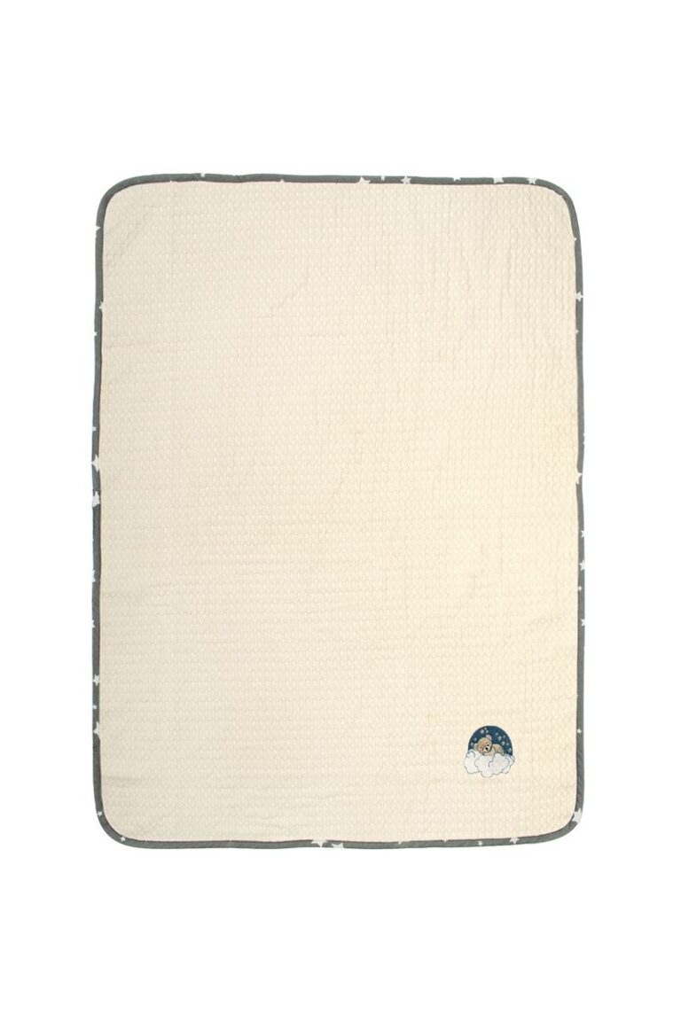 Κουβέρτα Πικέ Με Κέντημα bebe Cloudy Bear 177 80X110 Ecru-Grey 100% Cotton