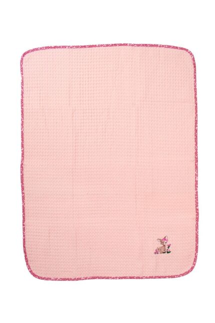 Κουβέρτα Πικέ Με Κέντημα bebe Deer 196 80X110 Pink 100% Cotton