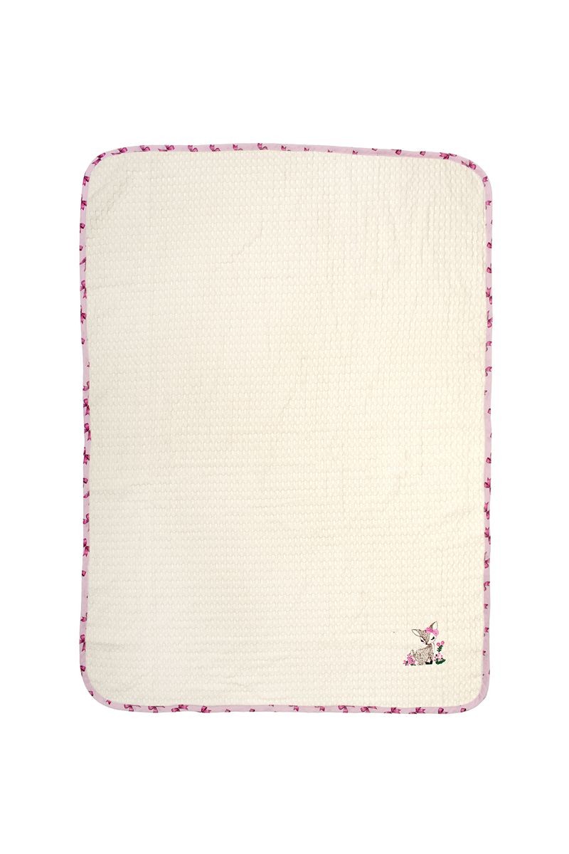 Κουβέρτα Πικέ Με Κέντημα bebe Deer 198 100X160 Ecru-Pink 100% Cotton Κουβέρτα Πικέ Με Κέντημα bebe Deer 198 100X160 Ecru-Pink 100% Cotton