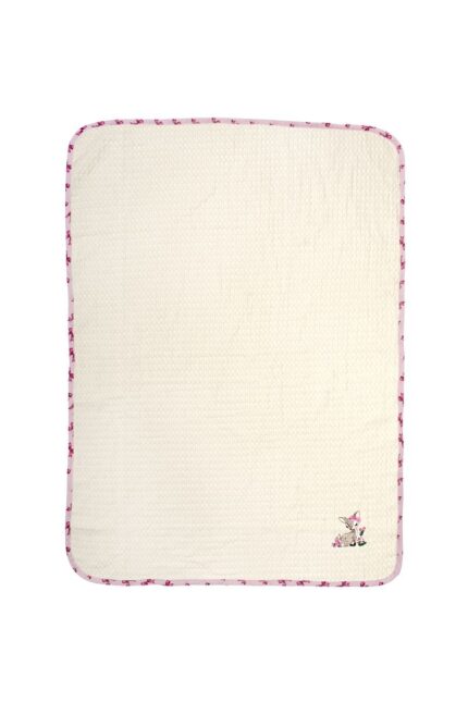 Κουβέρτα Πικέ Με Κέντημα bebe Deer 198 80X110 Ecru-Pink 100% Cotton