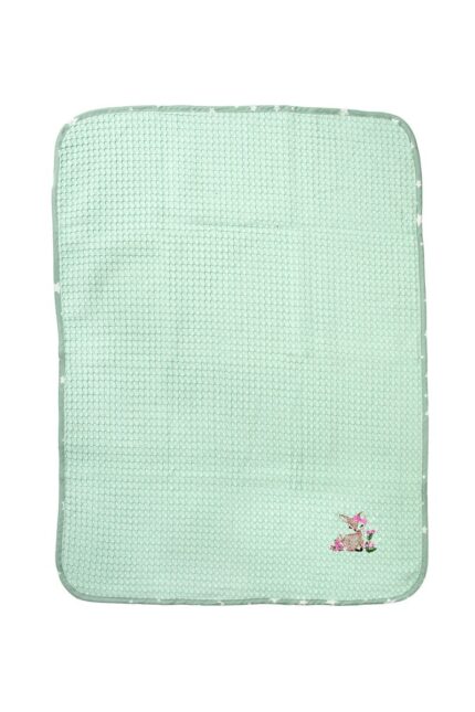 Κουβέρτα Πικέ Με Κέντημα bebe Deer 199 80X110 Mint 100% Cotton