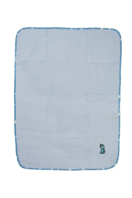 Κουβέρτα Πικέ Με Κέντημα bebe Dinosaur 179 80X110 Sky Blue 100% Cotton