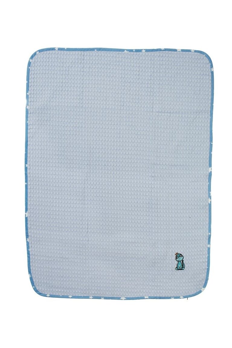 Κουβέρτα Πικέ Με Κέντημα bebe Dinosaur 179 80X110 Sky Blue 100% Cotton