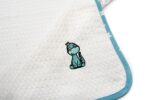 Κουβέρτα Πικέ Με Κέντημα bebe Dinosaur 180 80X110 White-Sky Blue 100% Cotton - Image 2