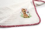 Κουβέρτα Πικέ Με Κέντημα bebe Giraffe 172 100X160 White-Pink 100% Cotton - Image 2