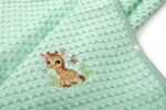 Κουβέρτα Πικέ Με Κέντημα bebe Giraffe 174 100X160 Mint 100% Cotton - Image 2