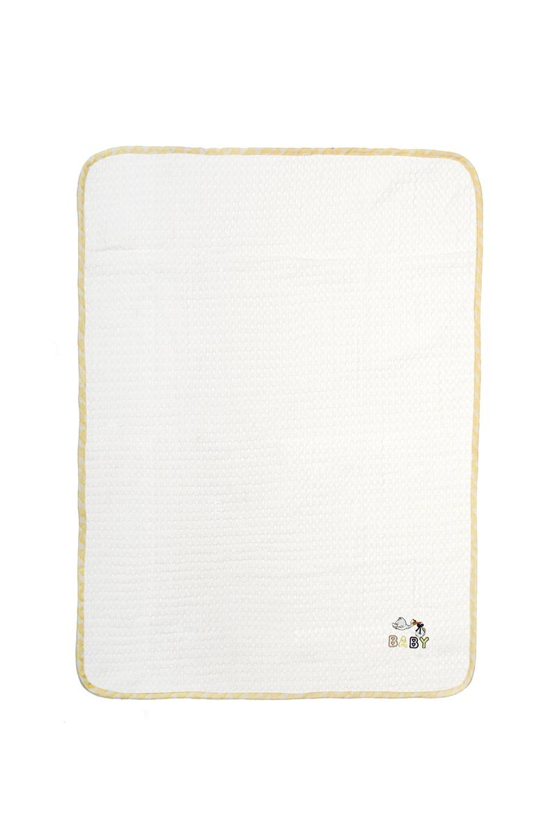 Κουβέρτα Πικέ Με Κέντημα bebe Stork 193 100X160 White-Yellow 100% Cotton Κουβέρτα Πικέ Με Κέντημα bebe Stork 193 100X160 White-Yellow 100% Cotton