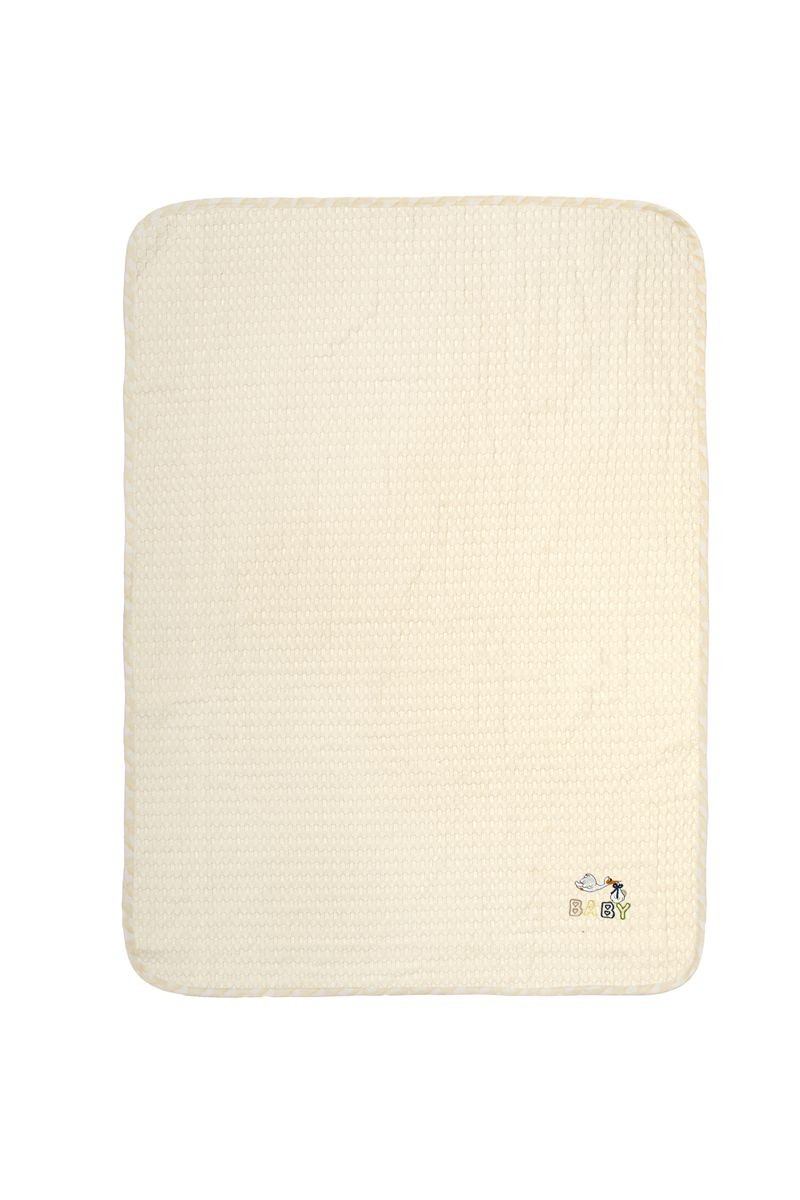 Κουβέρτα Πικέ Με Κέντημα bebe Stork 194 100X160 Ecru-Yellow 100% Cotton Κουβέρτα Πικέ Με Κέντημα bebe Stork 194 100X160 Ecru-Yellow 100% Cotton