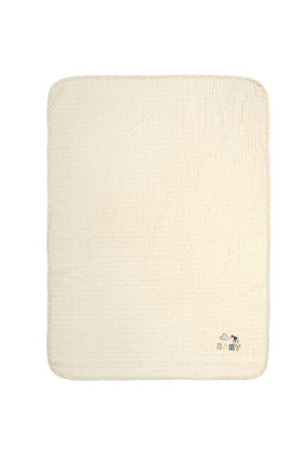 Κουβέρτα Πικέ Με Κέντημα bebe Stork 194 80X110 Ecru-Yellow 100% Cotton