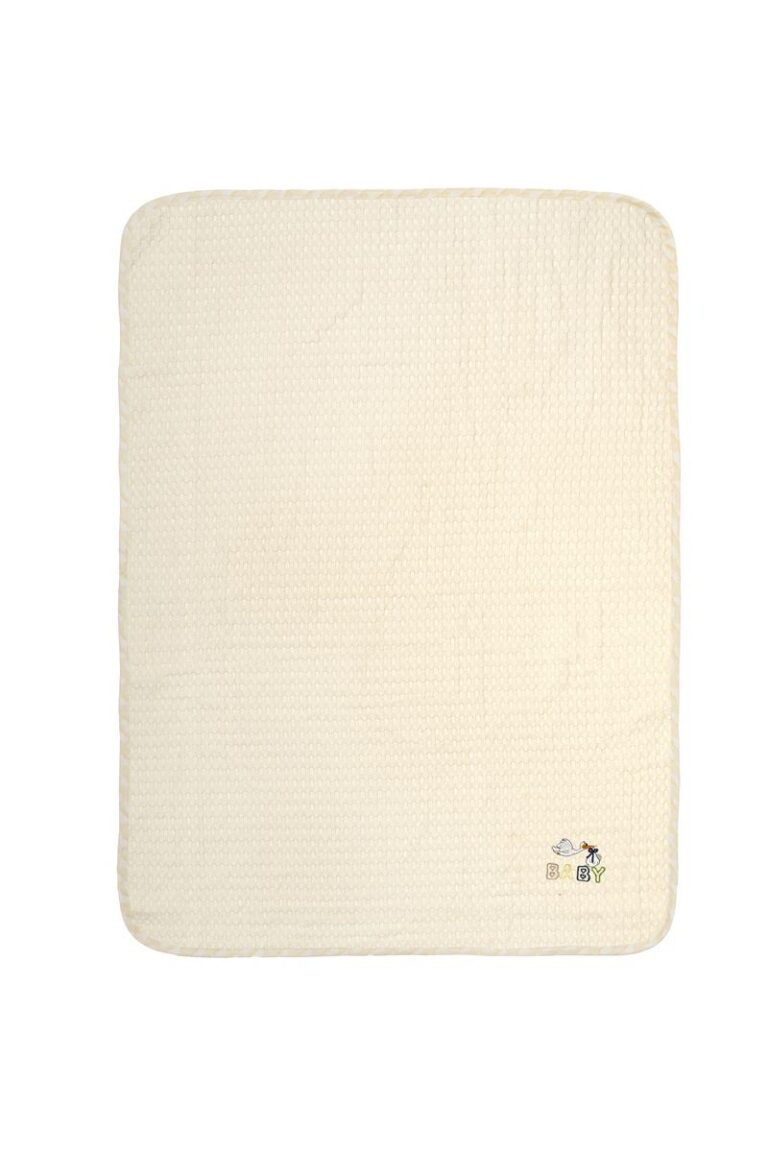 Κουβέρτα Πικέ Με Κέντημα bebe Stork 194 80X110 Ecru-Yellow 100% Cotton