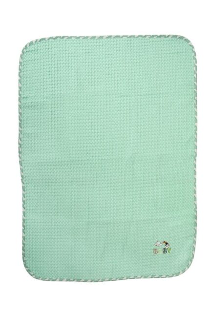Κουβέρτα Πικέ Με Κέντημα bebe Stork 195 80X110 Mint 100% Cotton