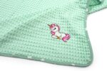 Κουβέρτα Πικέ Με Κέντημα bebe Unicorn 190 80X110 Mint 100% Cotton - Image 2