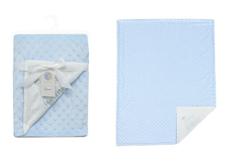 Κουβέρτα Minky Bubble bebe 420 gr/m² Prince 33 75X100 Sky Blue 100% Polyester