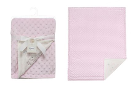 Κουβέρτα Minky Bubble bebe 420 gr/m² Princess 34 75X100 Pink 100% Polyester