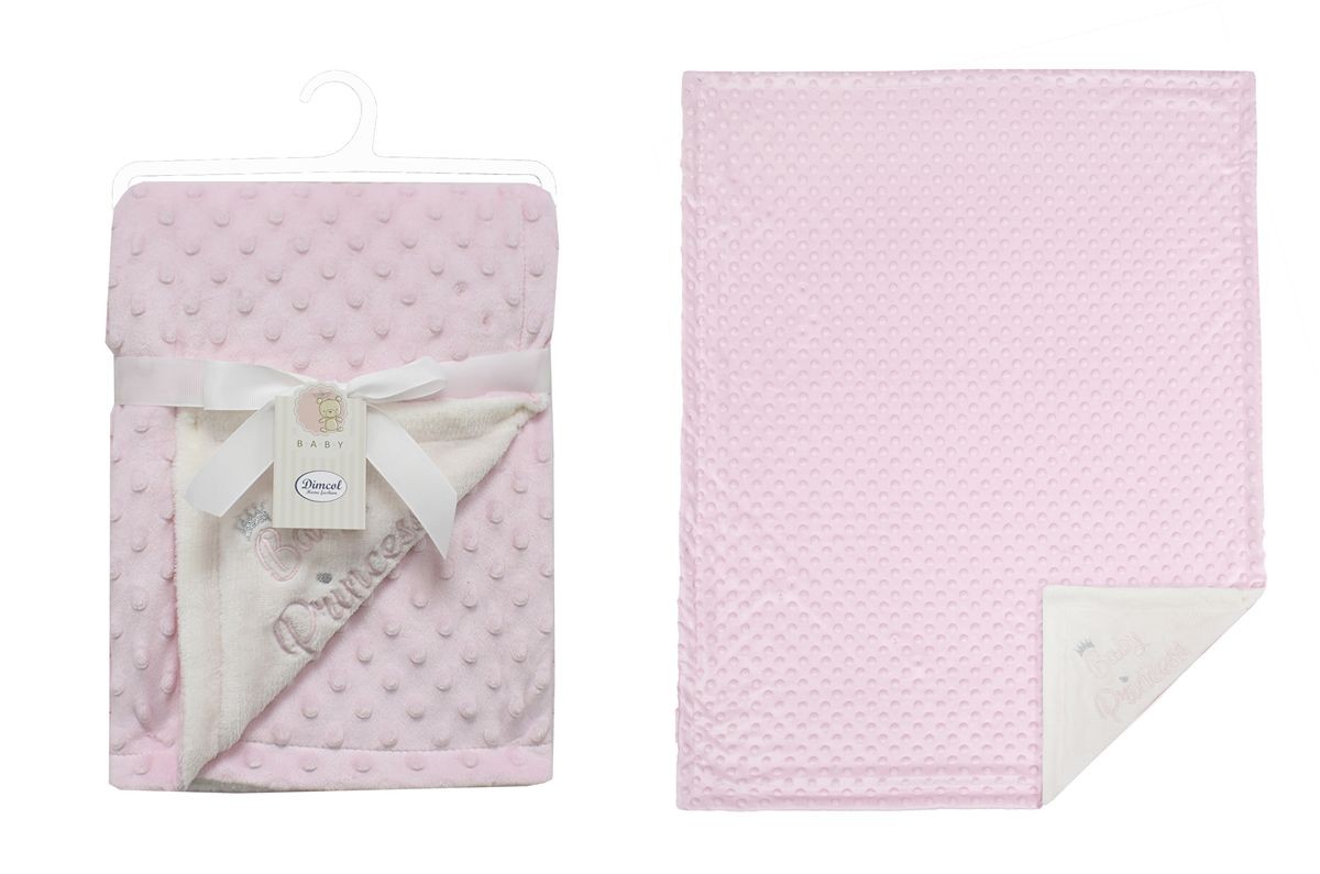 Κουβέρτα Minky Bubble bebe 420 gr/m² Princess 34 75X100 Pink 100% Polyester Κουβέρτα Minky Bubble bebe 420 gr/m² Princess 34 75X100 Pink 100% Polyester